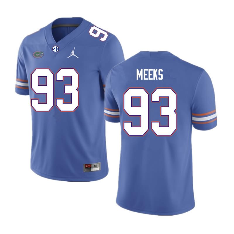 NCAA Florida Gators Dylan Meeks Men's #93 Nike Royal Stitched Authentic College Football Jersey JKK7864SX